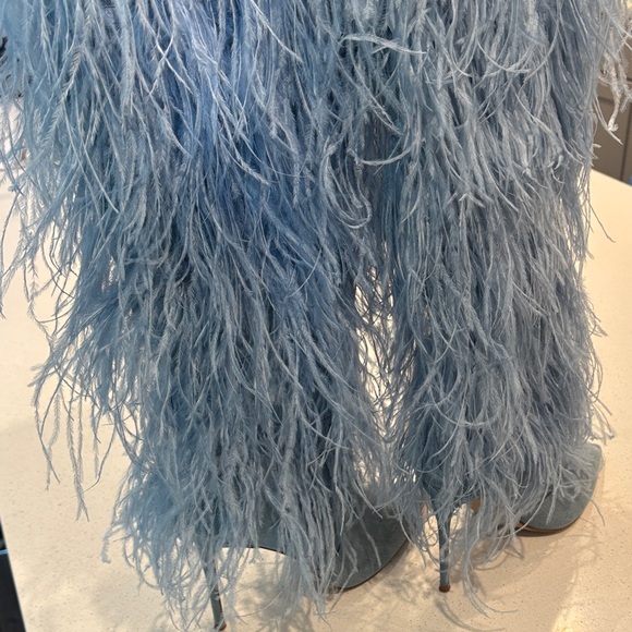 Steve Madden Light Blue Feathered Boots - Picture 4 of 14